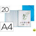 CARPETA LIDERPAPEL ESCAPARATE CON ESPIRAL 20 FUNDAS POLIPROPILENO DIN A4 AZUL