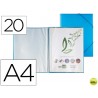 CARPETA LIDERPAPEL ESCAPARATE CON ESPIRAL 20 FUNDAS POLIPROPILENO DIN A4 AZUL