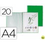 CARPETA LIDERPAPEL ESCAPARATE CON ESPIRAL 20 FUNDAS POLIPROPILENO DIN A4 VERDE