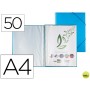 CARPETA LIDERPAPEL ESCAPARATE CON ESPIRAL 50 FUNDAS POLIPROPILENO DIN A4 AZUL