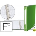 CARPETA DE 4 ANILLAS 25MM REDONDAS LIDERPAPEL FOLIO CARTON FORRADO VERDE