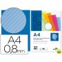 TAPA ENCUADERNACION LIDERPAPEL POLIPROPILENO ONDULADO A4 0.8MM AZUL