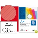 TAPA ENCUADERNACION LIDERPAPEL POLIPROPILENO ONDULADO A4 0.8MM ROJA