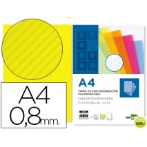 TAPA ENCUADERNACION LIDERPAPEL POLIPROPILENO ONDULADO A4 0.8MM AMARILLA