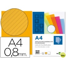 TAPA ENCUADERNACION LIDERPAPEL POLIPROPILENO ONDULADO A4 0.8MM NARANJA