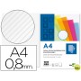 TAPA ENCUADERNACION LIDERPAPEL POLIPROPILENO ONDULADO A4 0.8MM TRANSPARENTE