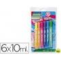 PEGAMENTO PURPURINA IMEDIO GLITTER COLORES SURTIDOS PASTEL BLISTER DE 6
