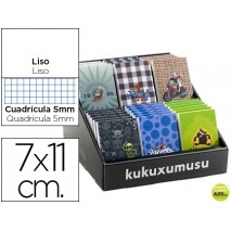 MINIBLOC MIQUELRIUS KUKUXUMUSU EXPOSITOR SURTIDO CUADROS Y LISOS 7X11 CM