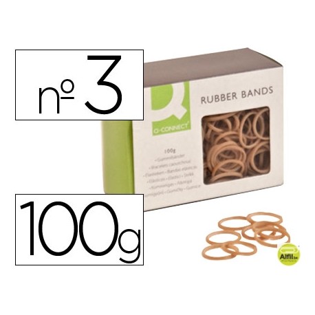 GOMILLAS ELASTICAS Q-CONNECT 100 GR NUMERO 3