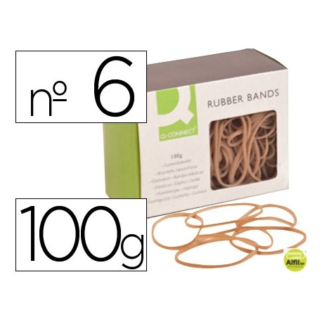 GOMILLAS ELASTICAS Q-CONNECT 100 GR NUMERO 6