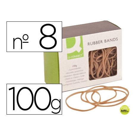 GOMILLAS ELASTICAS Q-CONNECT 100 GR NUMERO 8