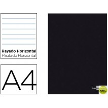 LIBRETA LIDERPAPEL TAPA NEGRA A4 80 HOJAS 60G/M2 HORIZONTAL CON MARGEN