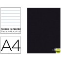 LIBRETA LIDERPAPEL TAPA NEGRA A4 80 HOJAS 60G/M2 HORIZONTAL CON MARGEN