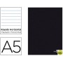 LIBRETA LIDERPAPEL TAPA NEGRA A5 80 HOJAS 60G/M2 HORIZONTAL CON MARGEN