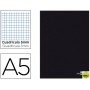 LIBRETA LIDERPAPEL TAPA NEGRA A5 80 HOJAS 60G/M2 CUADRO 5MM CON MARGEN