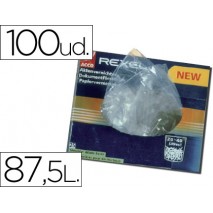 BOLSA DE RESIDUOS REXEL PARA DESTRUCTORA AS100 100 UNIDADES CAPACIDAD 87,5 LITROS