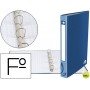 CARPETA DE 4 ANILLAS 25MM REDONDAS LIDERPAPEL FOLIO CARTON FORRADO AZUL
