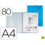 CARPETA LIDERPAPEL ESCAPARATE CON ESPIRAL 80 FUNDAS POLIPROPILENO DIN A4 AZUL