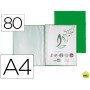 CARPETA LIDERPAPEL ESCAPARATE CON ESPIRAL 80 FUNDAS POLIPROPILENO DIN A4 VERDE