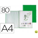 CARPETA LIDERPAPEL ESCAPARATE CON ESPIRAL 80 FUNDAS POLIPROPILENO DIN A4 VERDE