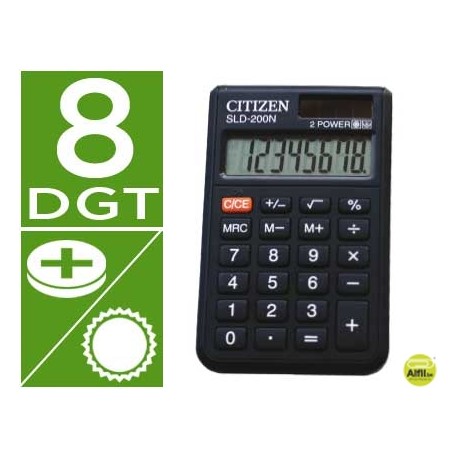 CALCULADORA CITIZEN BOLSILLO SLD-200N 8 DIGITOS