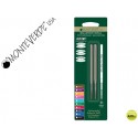 RECAMBIO BOLIGRAFO MONTEVERDE COMPATIBLES CON LOS DE MONTBLANC BLISTER 2 UNIDADES COLOR NEGRO PUNTA