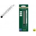 RECAMBIO ROLLER MONTEVERDE COMPATIBLES CON LOS DE MONTBLANC BLISTER 2 UNIDADES COLOR NEGRO PUNTA FIN