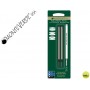 RECAMBIO ROLLER MONTEVERDE COMPATIBLES CON LOS DE MONTBLANC BLISTER 2 UNIDADES COLOR NEGRO PUNTA FIN