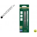 RECAMBIO ROLLER GEL MONTEVERDECOMPATIBLES CON LOS DE MONTBLANC BLISTER 2 UNIDADES COLOR NEGRO PUNTA