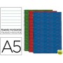 BLOC ESPIRAL LIDERPAPEL MICROPERFORADO DIN A5 140 H HORIZONTAL 5 COL. 6 TAL 70 GR TAPA FORRADA MULTI