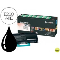 TONER LEXMARK E260A11E NEGRO 3500 PAG