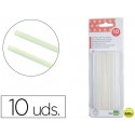BARRAS TERMOFUSIBLE LIDERPAPEL DE 8 MM DE DIAMETRO X 100 MM DE ALTO BLISTER DE 10 UNIDADES