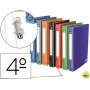 CARPETA DE 2 ANILLAS 40MM REDONDAS LIDERPAPEL CUARTO CARTON FORRADO 7 COLORES SURTIDOS