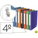 CARPETA DE 2 ANILLAS 40MM REDONDAS LIDERPAPEL CUARTO CARTON FORRADO 7 COLORES SURTIDOS
