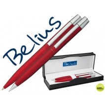JUEGO BELIUS BOLIGRAFO Y PORTAMINAS BERNA ROJO EN ESTUCHE