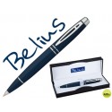 BOLIGRAFO BELIUS MALTA AZUL PLATA EN ESTUCHE