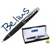 BOLIGRAFO BELIUS MALTA NEGRO PLATA EN ESTUCHE