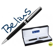 BOLIGRAFO BELIUS BUDAPEST NEGRO PLATA EN ESTUCHE
