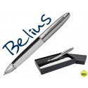 BOLIGRAFO BELIUS OSLO SIMIL PIEL BLANCO Y NEGRO EN ESTUCHE