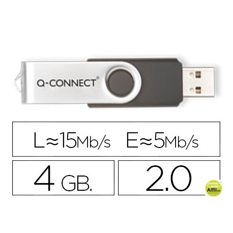MEMORIA USB Q-CONNECT FLASH 4 GB 2.0