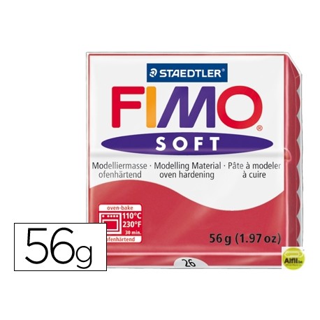 PASTA STAEDTLER FIMO SOFT 56 GR COLOR ROJO CEREZA