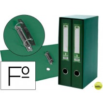 MODULO LIDERPAPEL 2 ARCHIVADORES FOLIO 2 ANILLAS MIXTAS 75MM VERDE