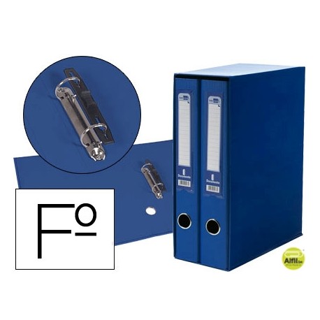 MODULO LIDERPAPEL 2 ARCHIVADORES FOLIO 2 ANILLAS MIXTAS 75MM AZUL