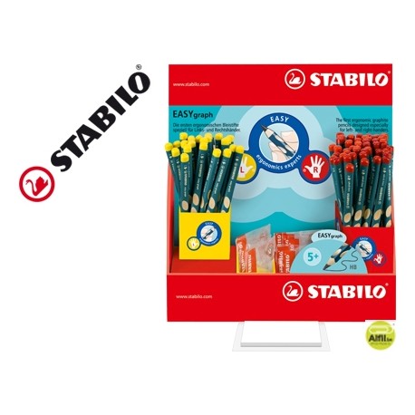LAPICES DE GRAFITO STABILO EASYGRAPH ERGONOMICO PARA DIESTROS Y ZURDOS EXPOSITOR 48 UDS SURTIDAS