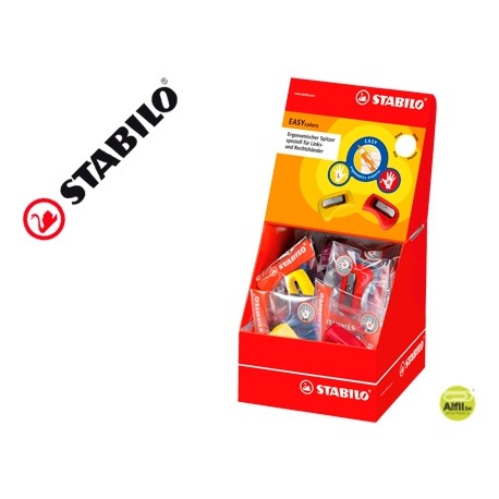 SACAPUNTAS STABILO EASYGRAPH ERGONOMICO PARA DIESTROS Y ZURDOS CON 3 USOS Y DEPOSITO