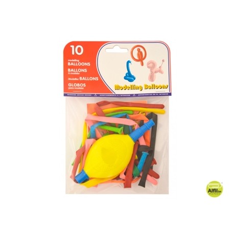 GLOBOS PARA MODELAR + INFLADORBOLSA DE 10