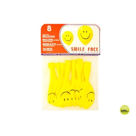 GLOBOS CARA SONRIENTE BOLSA DE 8