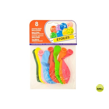 GLOBOS ESTRELLITAS BOLSA DE 8