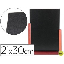 PIZARRA NEGRA LIDERPAPEL DOBLE CARA DE MADERA CON SUPERFICIE PARA ROTULADORES TIPO TIZA 21X30CM
