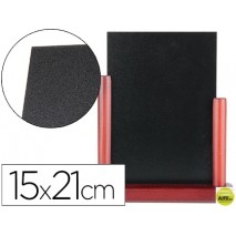 PIZARRA NEGRA LIDERPAPEL DOBLE CARA DE MADERA CON SUPERFICIE PARA ROTULADORES TIPO TIZA 15X21CM